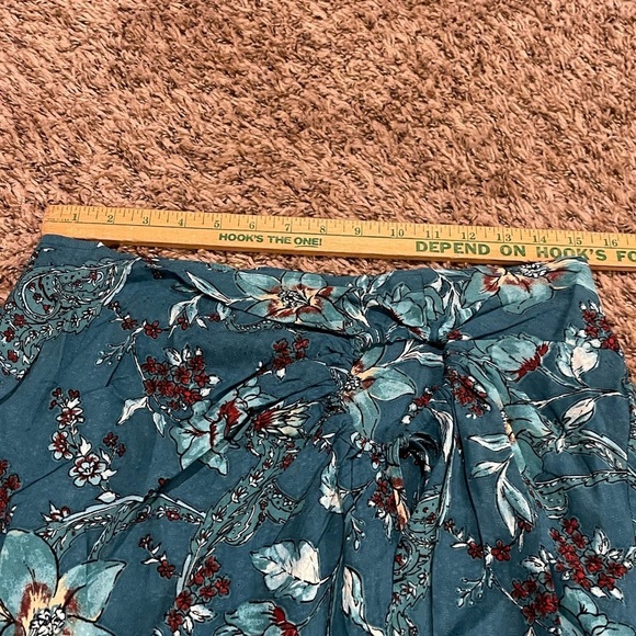 Band of the free nwt CELENE TEAL FLORAL LAYERED MIDI SKIRT - Picture 7 of 10